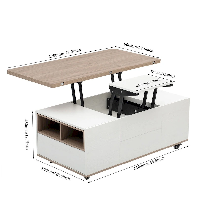 Merax Modern Lift Top Coffee Table Multifunctional Table