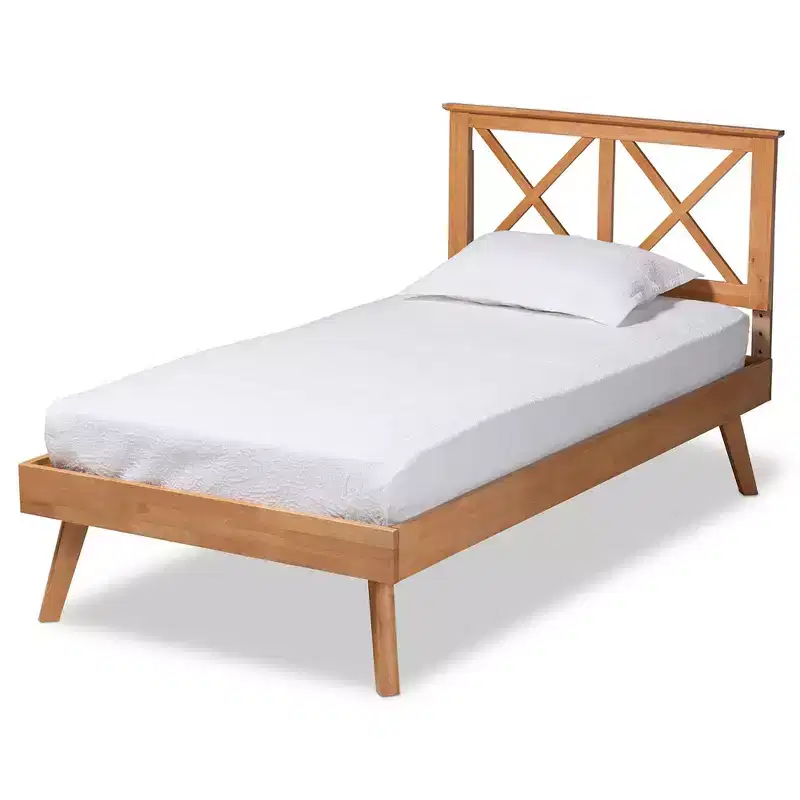 Wood Platform Bed Brown