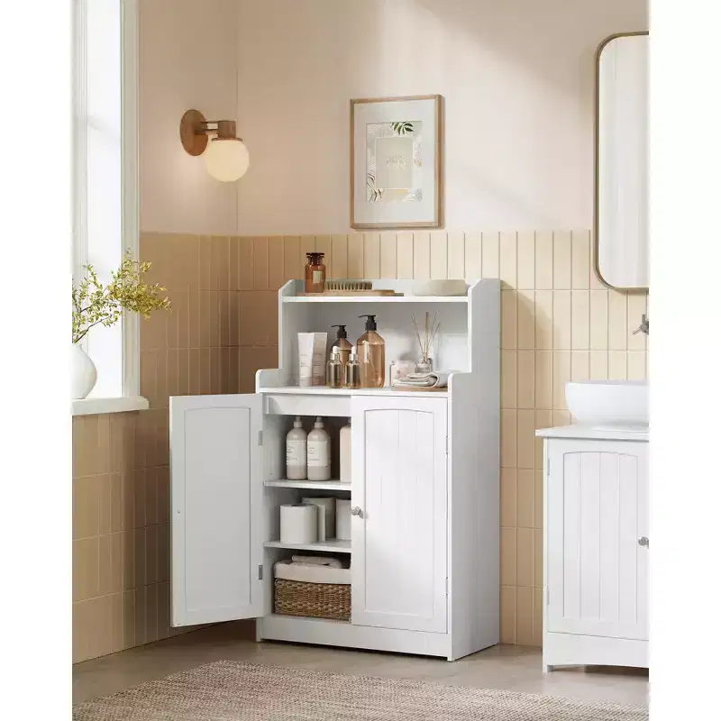 VASAGLE Bathroom Storage Cabinet, Bathroom Floor Cabinet with 2 Doors, 2 Adjustable Shelves, 11.8 x 23.6 x 39.4 Inches, Freestanding
