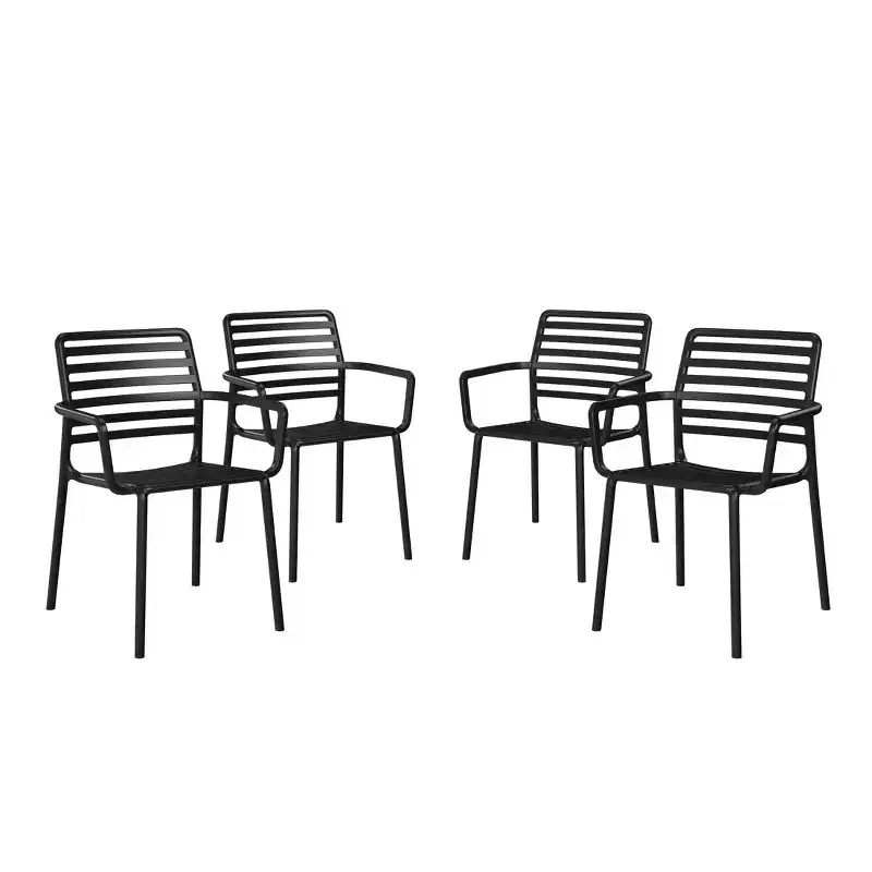 WestinTrends Playa Outdoor Stackable Polypropylene Plastic Resin Dining Armchairs (Set of 4)