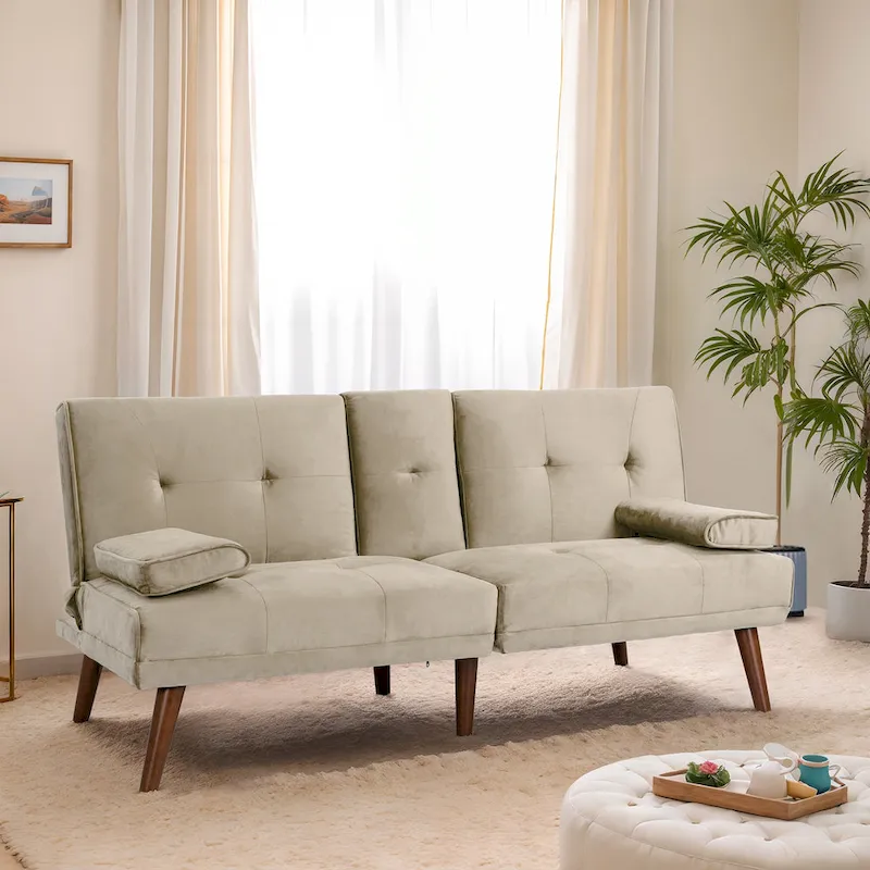 Futzca 60 Small Loveseat, 3 in 1 Cute Convertible Sofa Bed