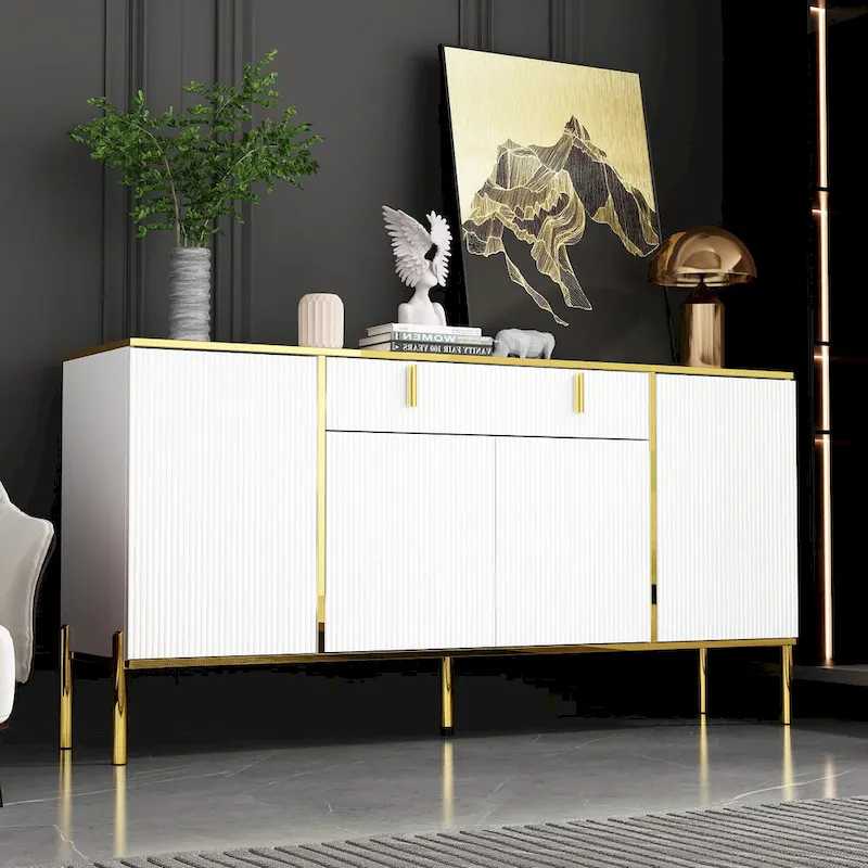 Pop-Up Door Credenza Sideboard Buffet Buffet Sideboard Storage Cabinet