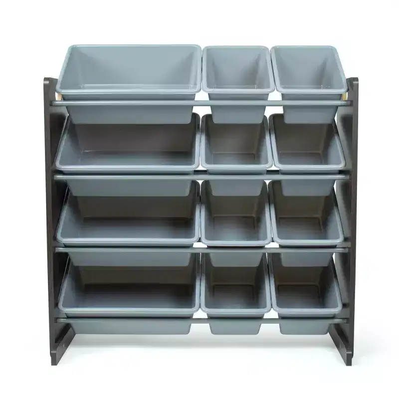 Toy Storage Organizer with Storage Bins Espresso/Gray