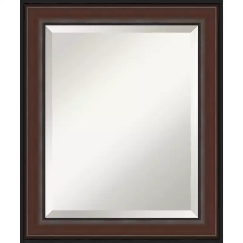 Harvard Walnut Beveled Framed Wall Mirror