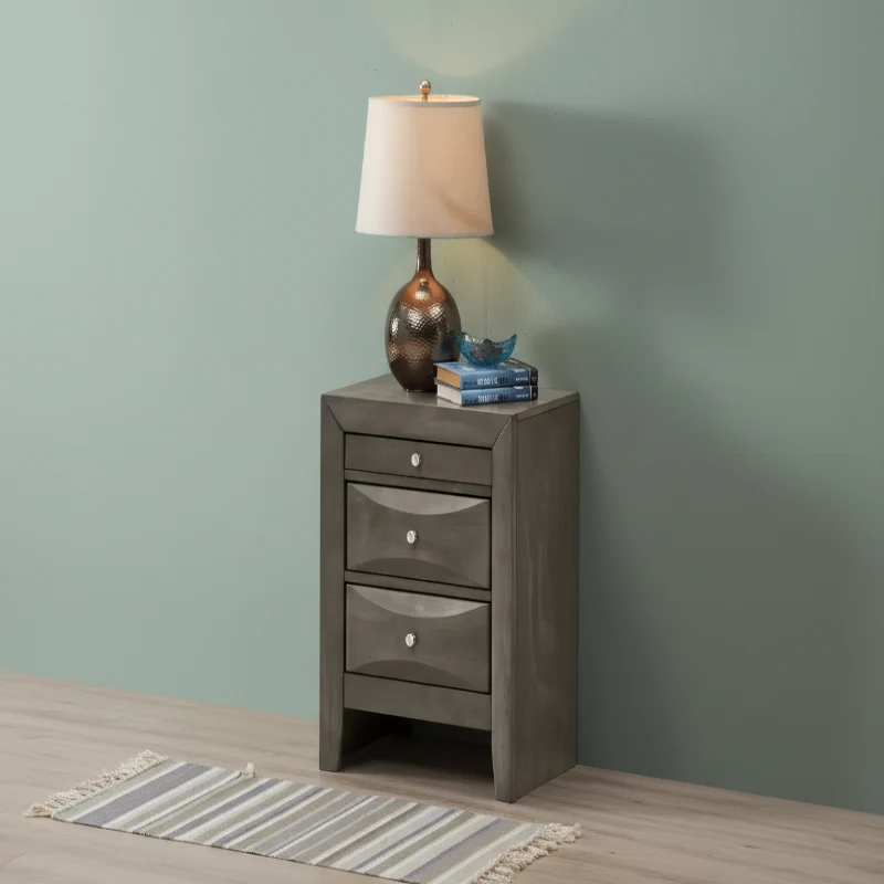 Rectangle Cherry Wood Nightstand For Living Room and Bedroom
