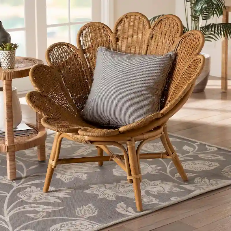 Blooming Honey Rattan Decorative Flower Chair