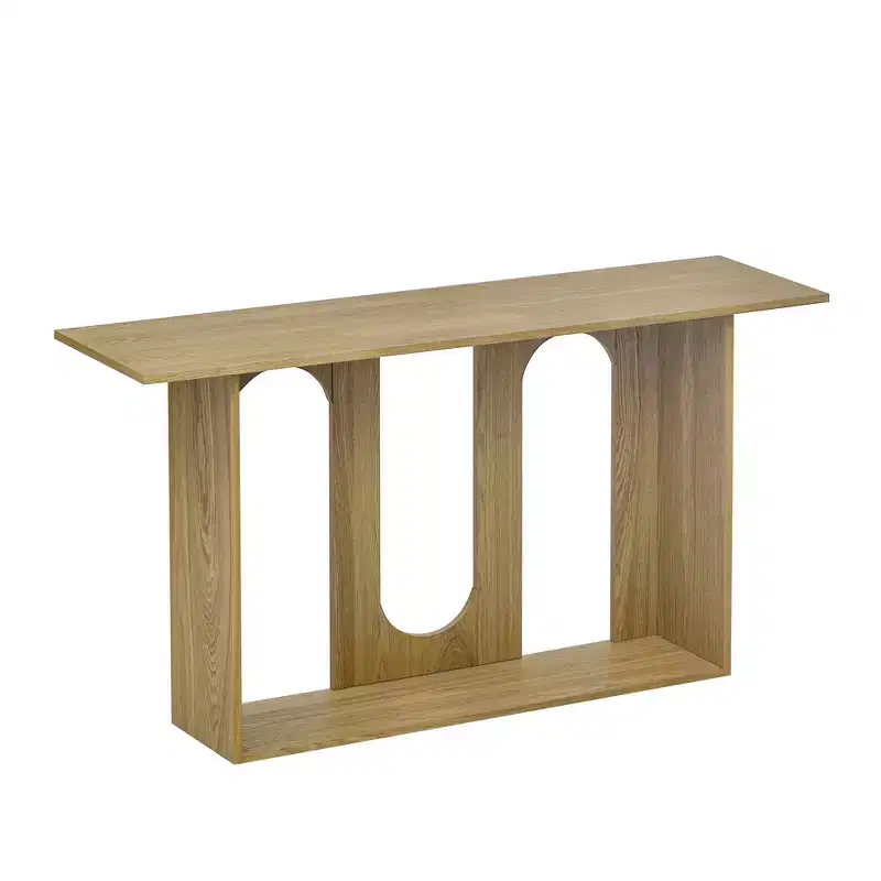 Homy Casa Modern Curved Console Table with Open Shelf for Entryway or Living Room