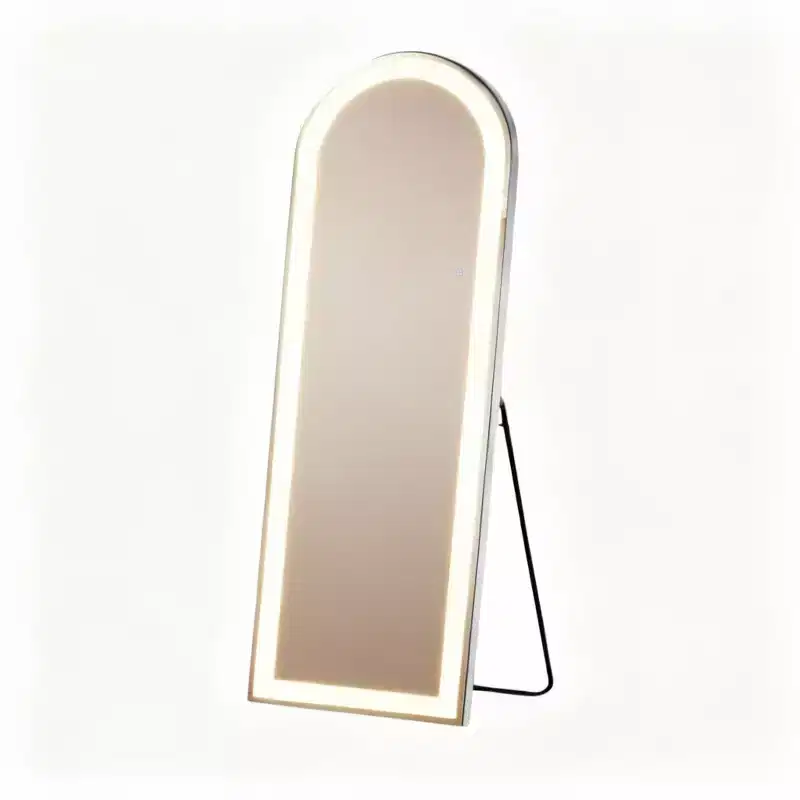 HomeRoots 71 Clear Arch Lighted Freestanding and Wall Mount Frameless Full Length Mirror
