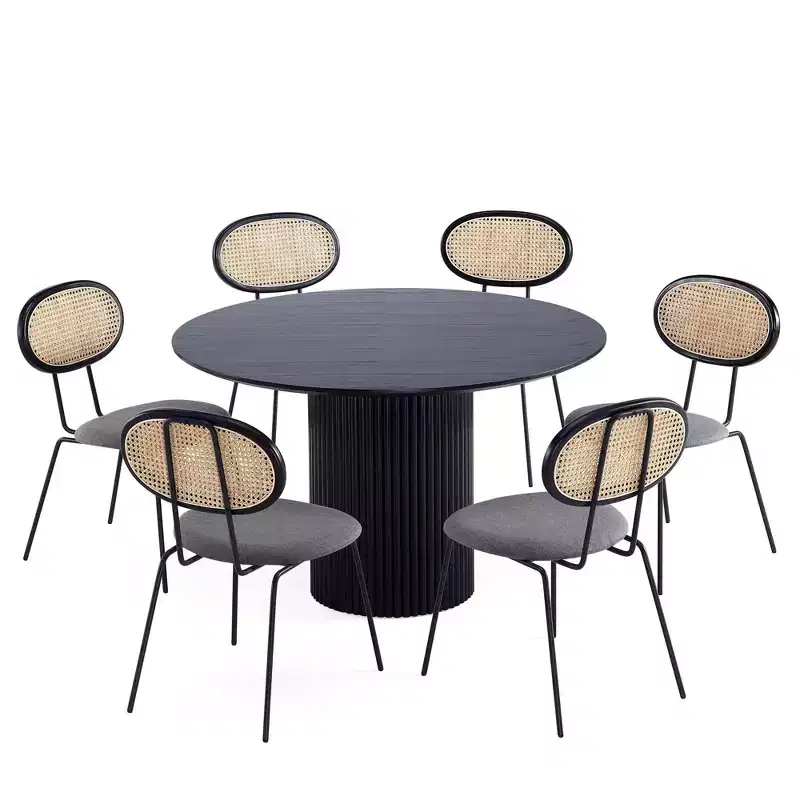 Manhattan Comfort 7pc 59.05" Hathaway and Jardin Round Dining Set