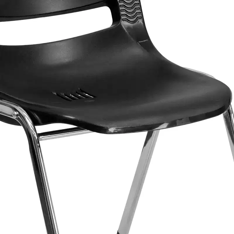 4-Pack Ergonomic Shell Stack Chair with Chrome Frame, 880 lb Capacity, 18