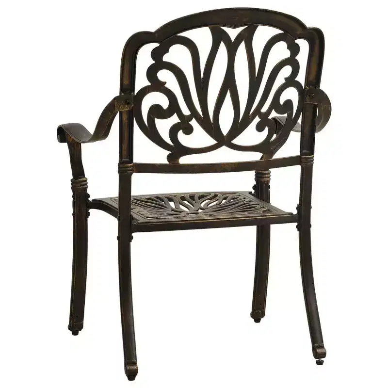 vidaXL Garden Chair Set of 2 Bronze Cast Aluminum Standard Tough