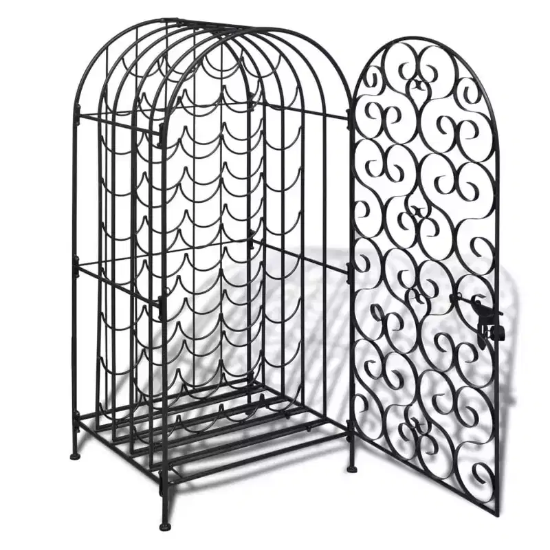 vidaXL Wine Rack Wine Bottle Holder Pantry Floor Wine Cabinet Organizer Metal