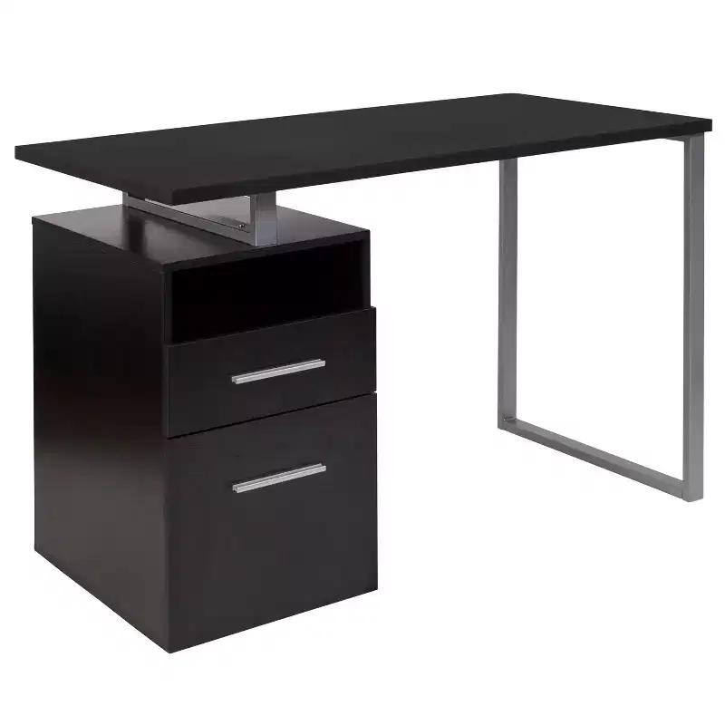 Emma and Oliver Desk with Two Drawers and Metal Frame