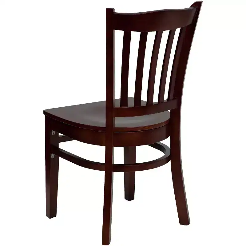 Vertical Slat Back Wooden Restaurant Chair