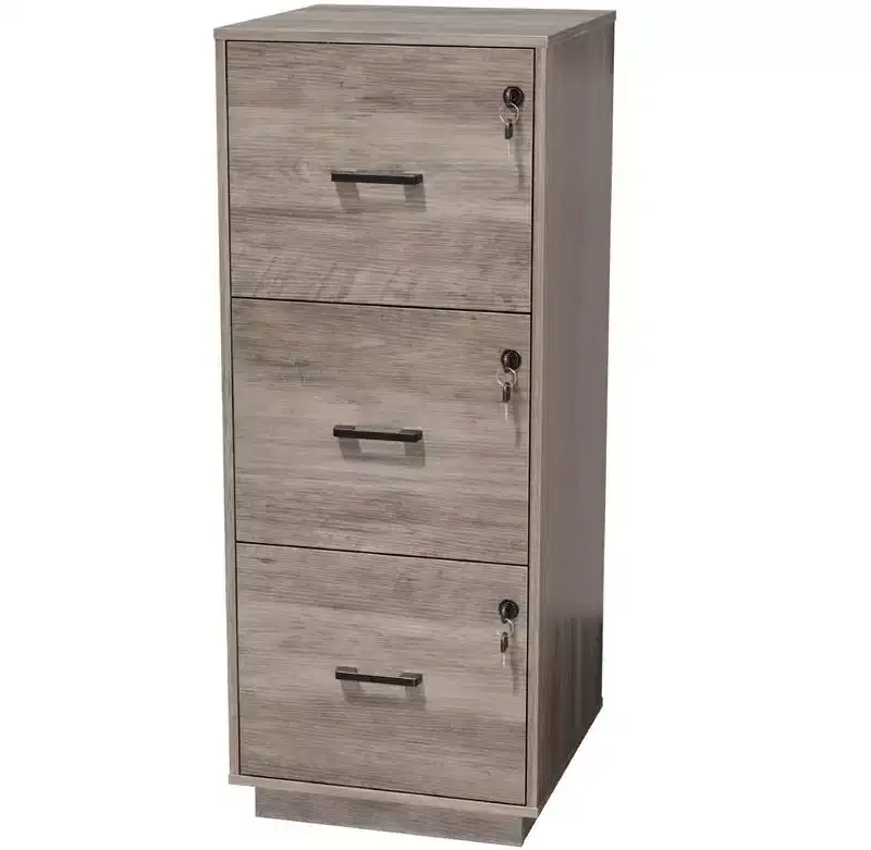 Karl Home 3-Drawer Gray MDF 15.35in. W Vertical File Cabinet