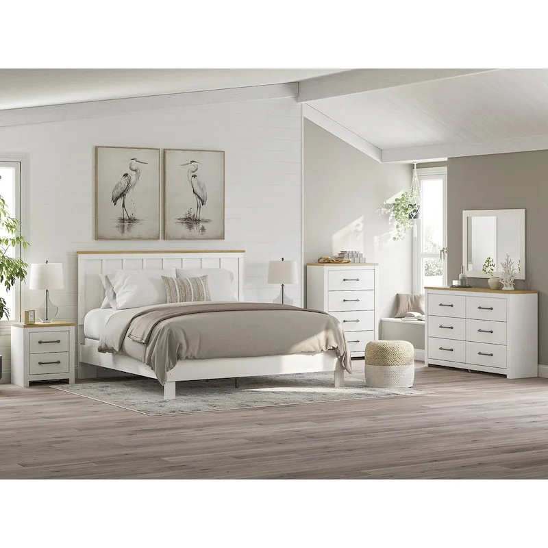 Linnocreek White/Brown Panel Headboard