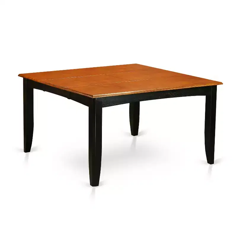 HomeStock Belmont 9PC Square 36/54 inch Table with 18 In Leaf and 8 vertical slatted Chairs