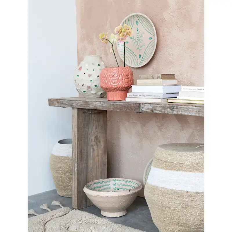 Natural Reclaimed Wood Console Table with Black Metal Legs for 1–2 Person, 72
