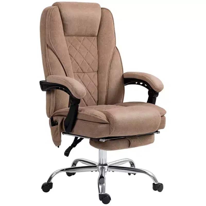 Okak Massage Office Chair with 6 Vibration Points, Heated Desk Chair with Reclining Back and Adjustable Height, Swivel Chair for Study, Office