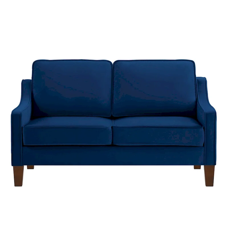 Velvet Loveseat Sofa with Square Arms, 51.5