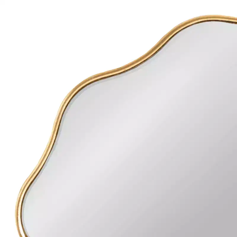 Kate & Laurel All Things Decor 24"x34" Viona Oval Scalloped Mirror Gold