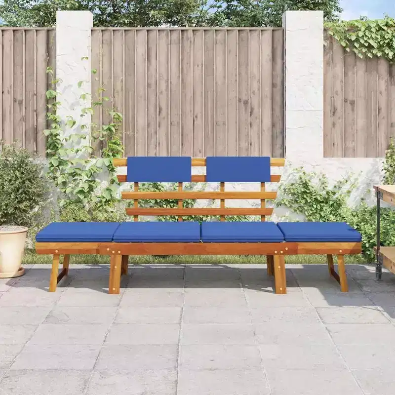 vidaXL Garden Bench Green, Brown Solid Acacia wood, Polyester Medium