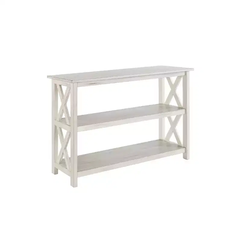 Jamestown 2 Shelf Entryway Table White - Boraam: Modern Farmhouse Style, MDF Build, Rectangle Shape