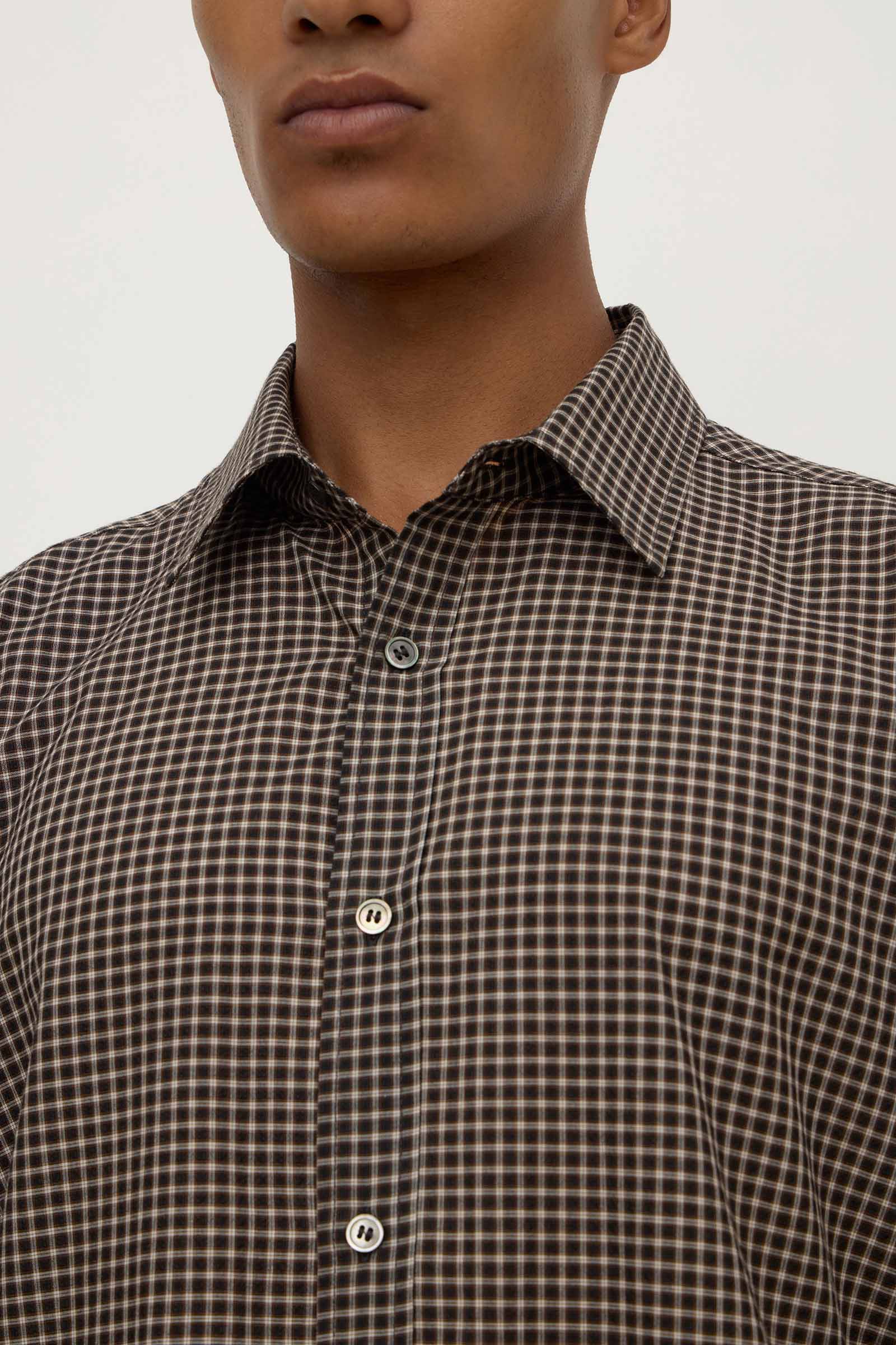 Brown Black Check Long Sleeve Shirt II