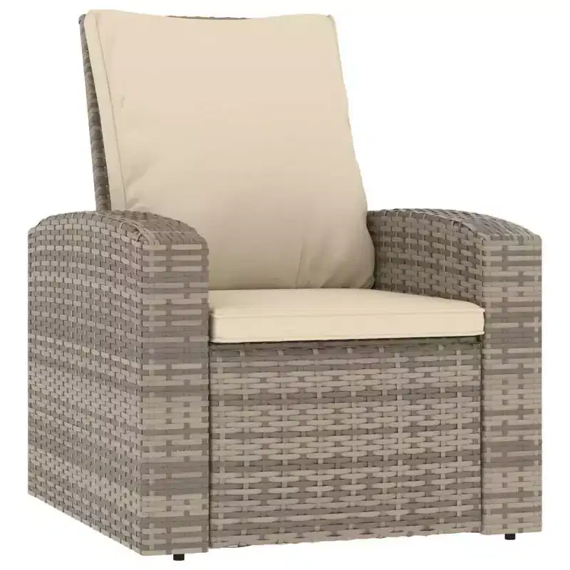 vidaXL Garden Reclining Chair PE Rattan Single Sofa