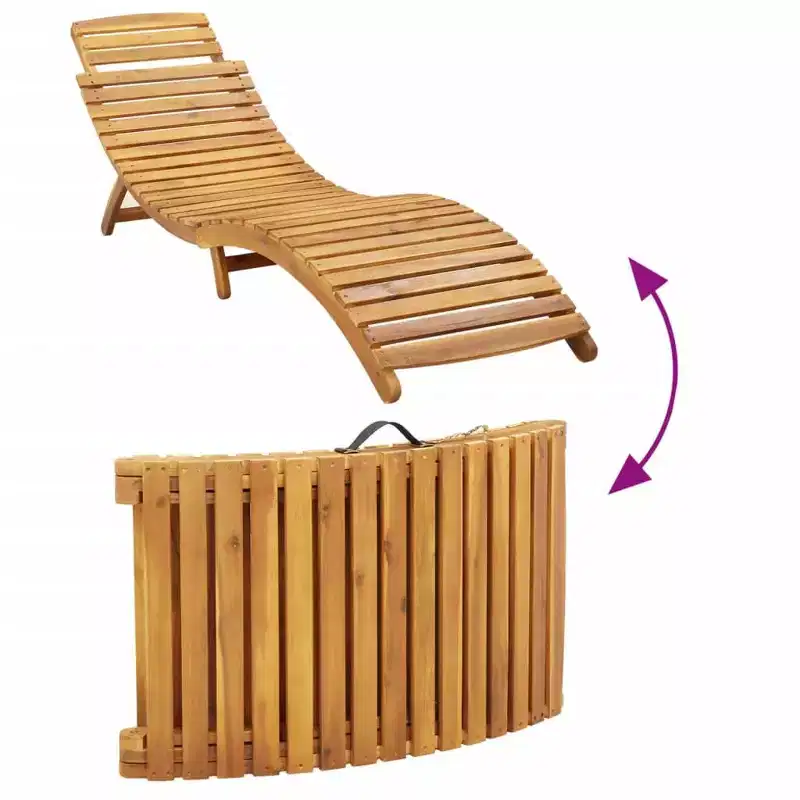 vidaXL Sun lounger21.65 x 72.44 x 25.20 in Solid Acacia Wood