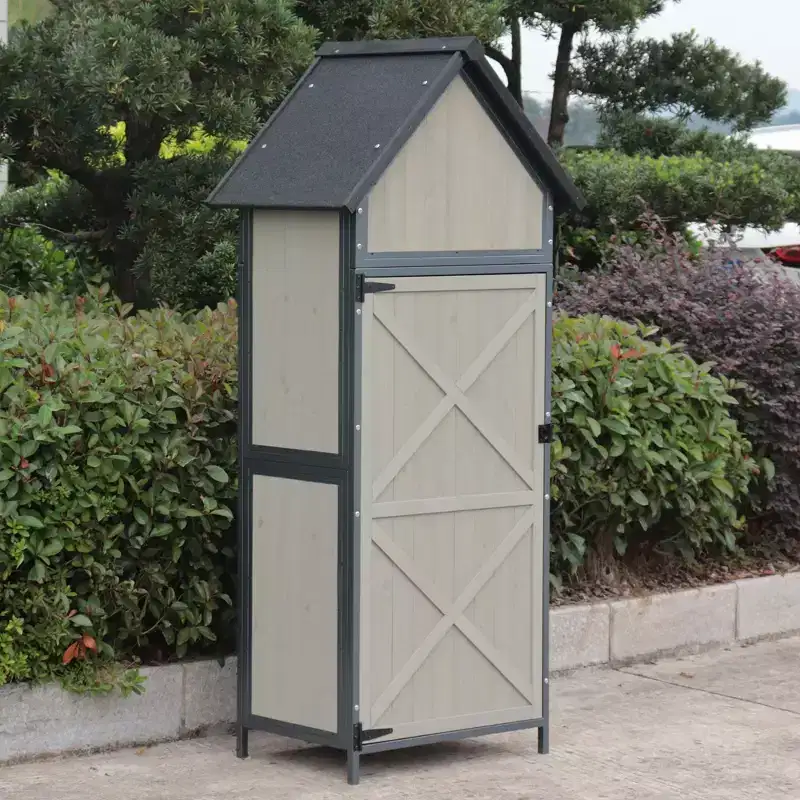 Outdoor Storage Shed with Floor, 68 Tall Garden Tool Shed with Adjustable Shelves