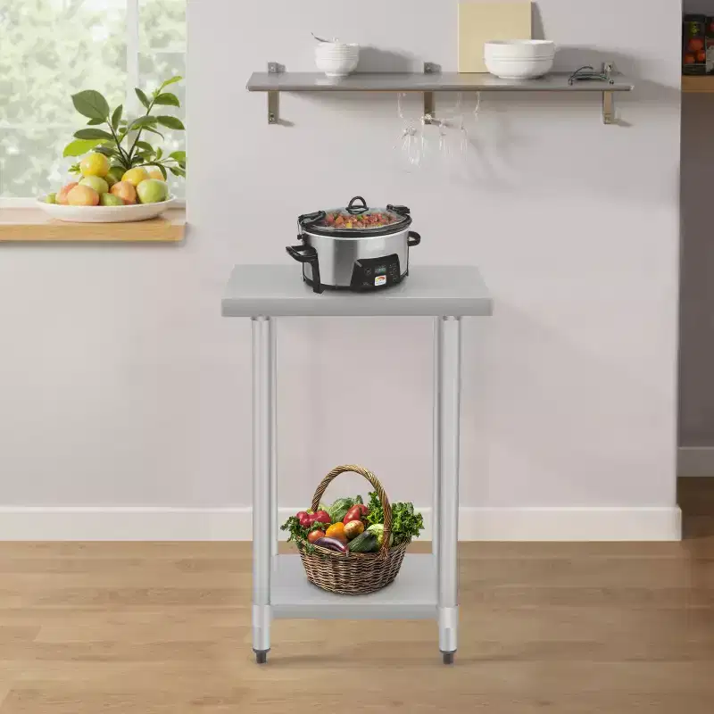 BMS 24/36/48/60in Stainless Steel Kitchen Work Table Scratch Resistant with Adjustable Table Foot