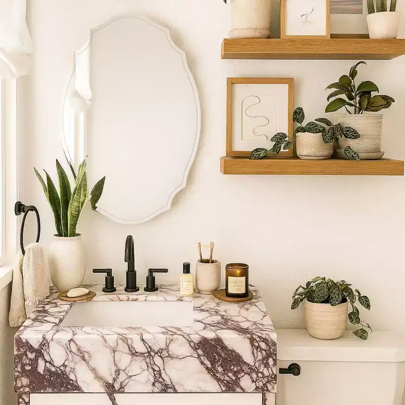 Irregular Arched Frameless Beveled Medicine Cabinet with Mirror, Surface Mounted