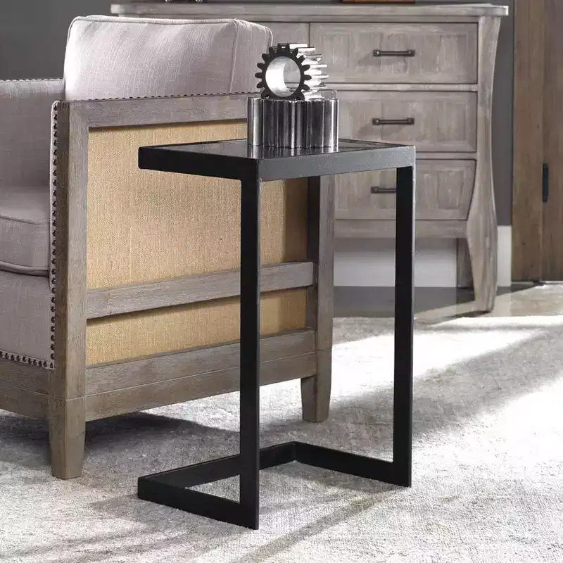 Uttermost Windell Cantilever Black Accent Table