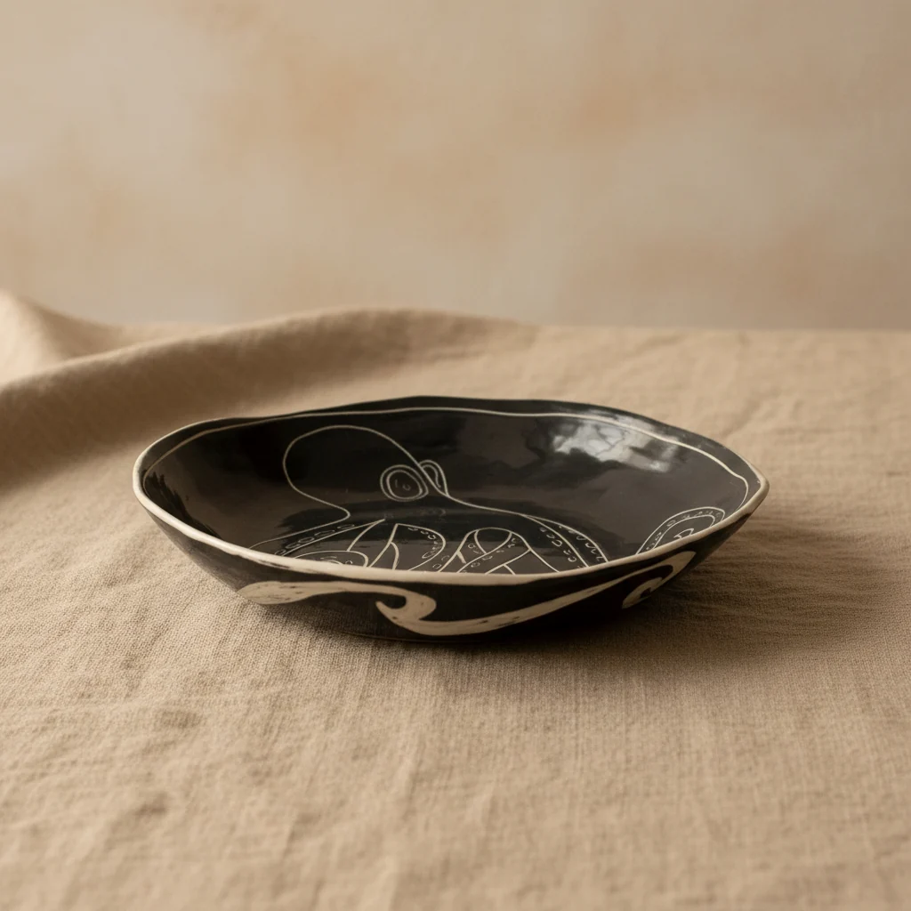 Octopus Shiny Platter Bowl