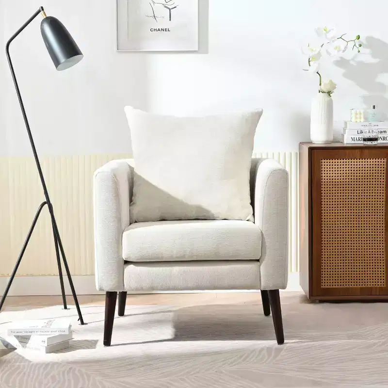 Okak Modern Upholstered Arm Accent Chair for Bedroom,Comfy Lounge Chair for Living Room,Apartment