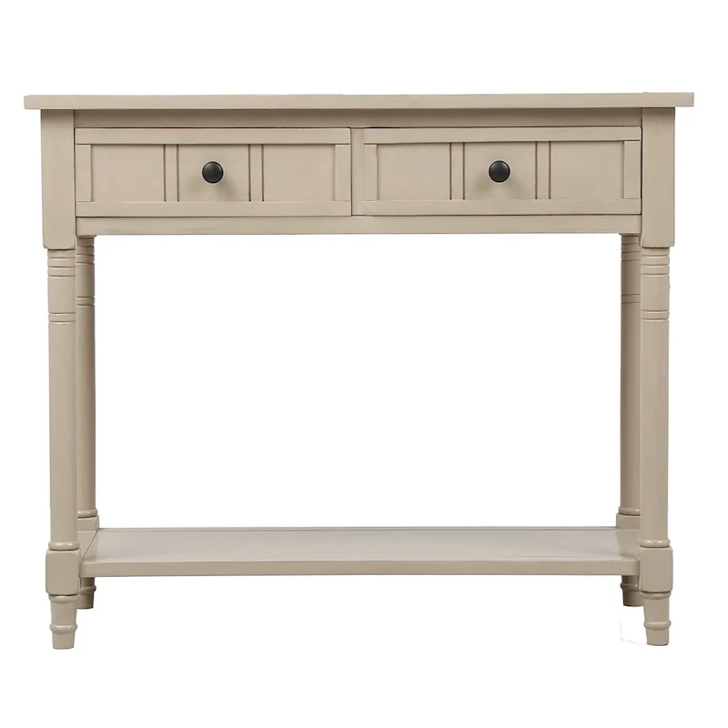 Modern Console Table with Two Drawers and Bottom Shelf