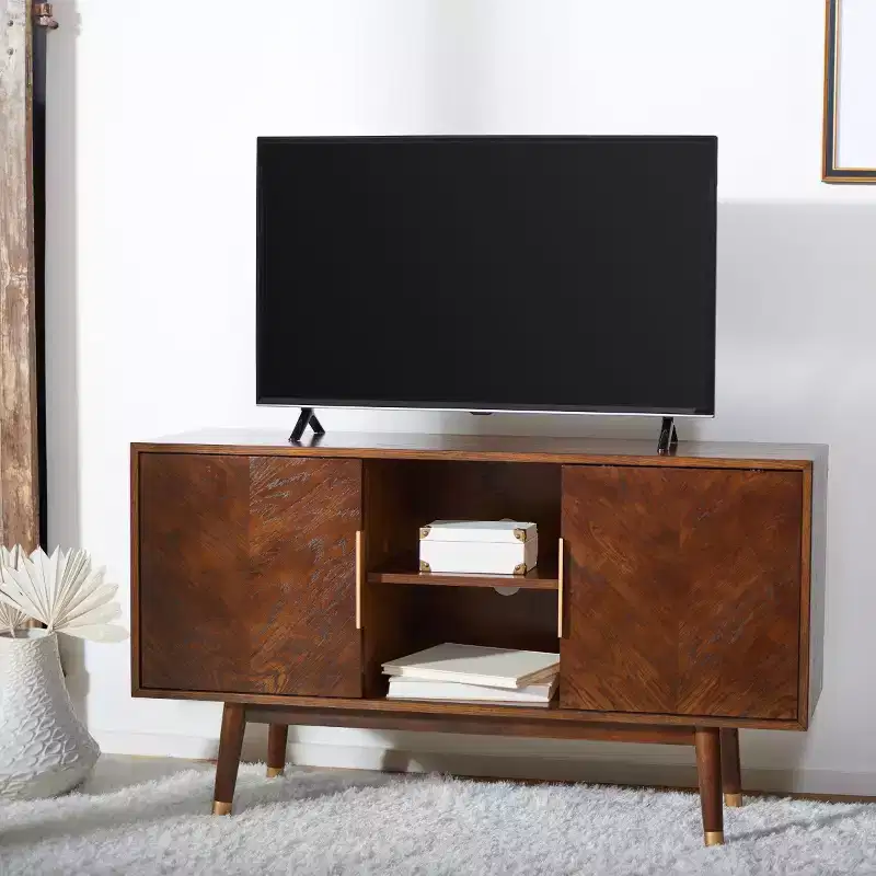 2 Door Media Stand with Shelves