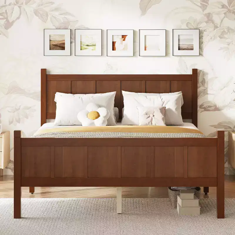 Twin Size Flat Panel Bed with Headboard & Footboard