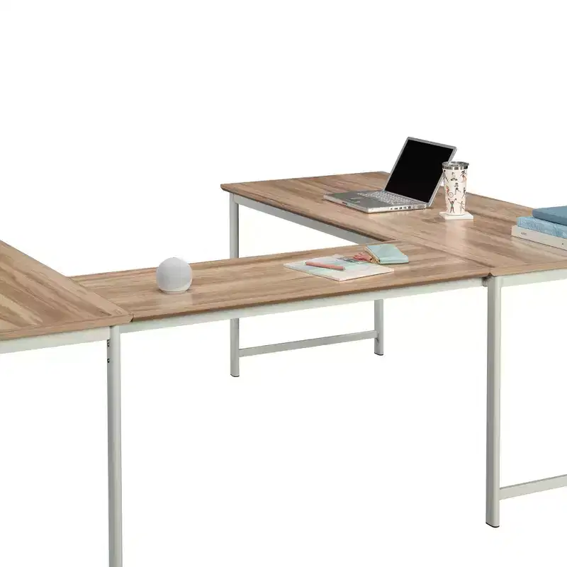 Sauder Bergen Circle Bridge Connection for 72" Table Desk Kiln Acacia: Office Furniture with Drawer, Coastal Style