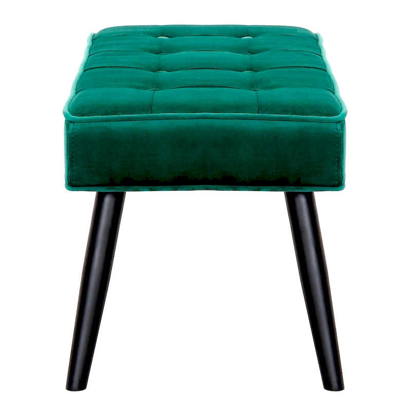 Kipp Velvet Upholstered Button Tufted Bench Ottoman