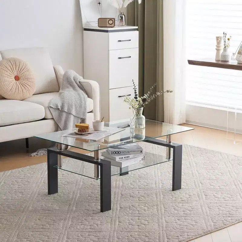 Aubai Glass Top Coffee Table