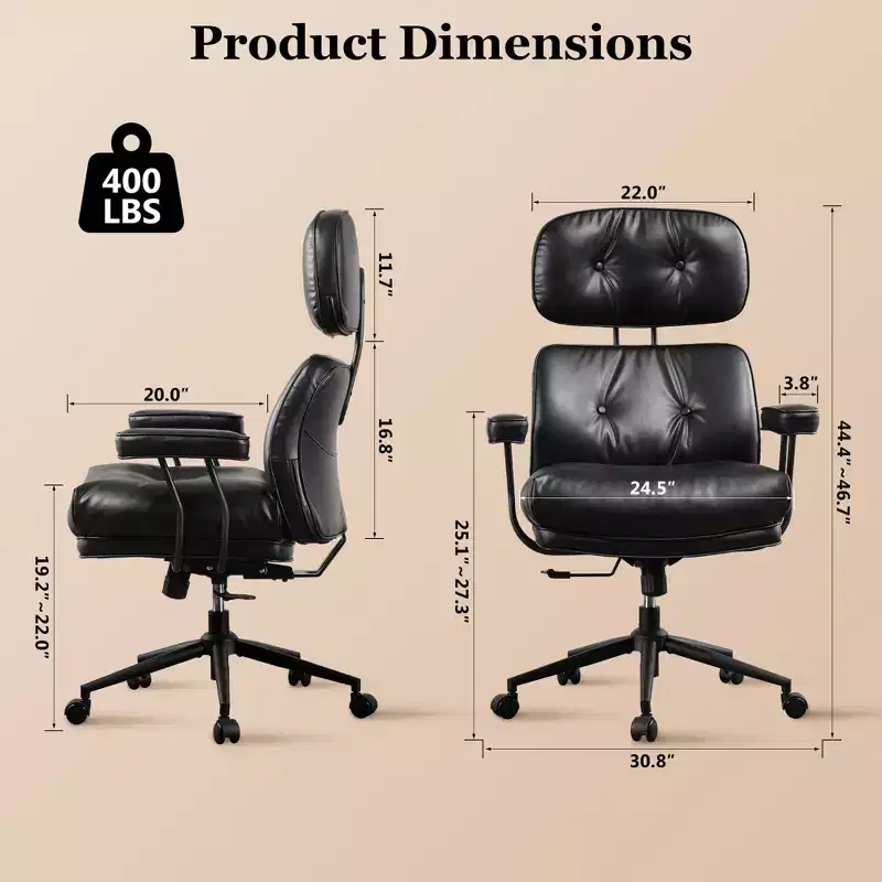HOMLUX High Back Executive Office Chair Recline Function Ergonomic Desk Chair with Comfy Lumbar & Neck Support