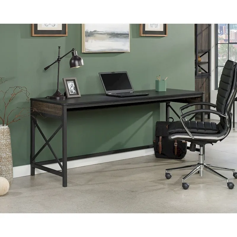 72x24 Commercial Office Desk – Carbon Oak, Scratch-Resistant, Cord Management