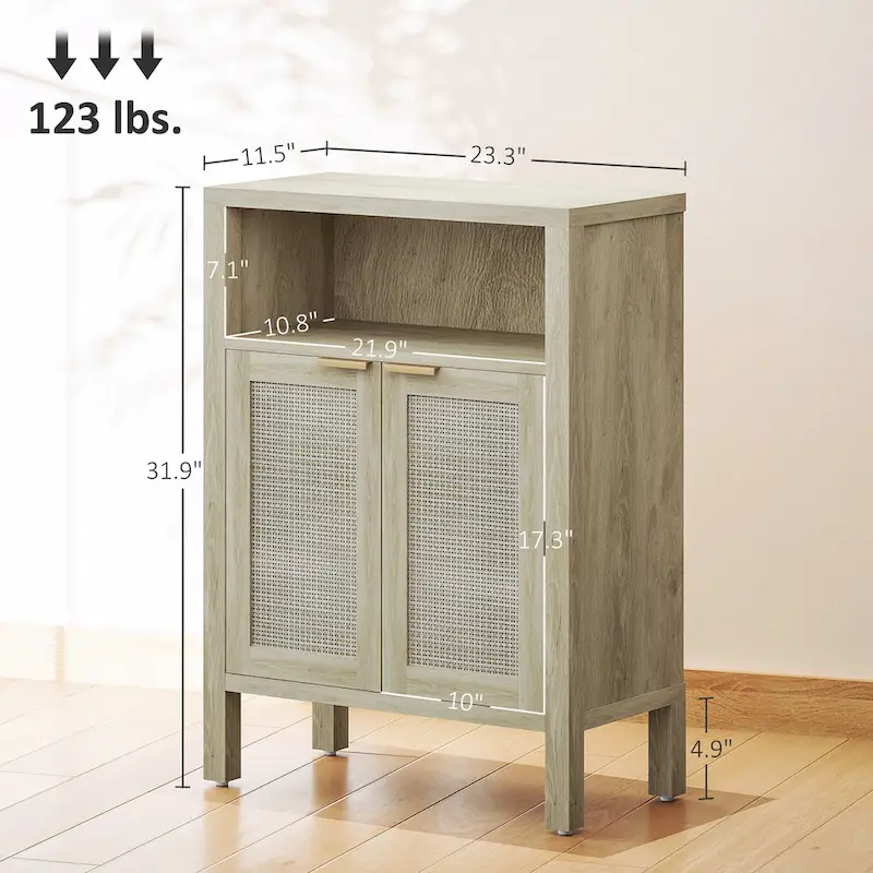 Sideboard Buffet Cabinet with Storage, Modern Accent Cabinet with 2 Doors and Adjustable Shelf, Freestanding Buffet Table