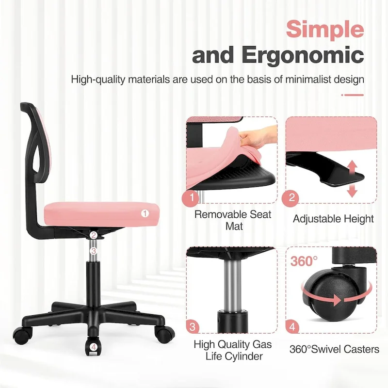 Comfy PU Leather Upholstered Office Chair, Home Desk Chair with Arms & Adjustable Swivel