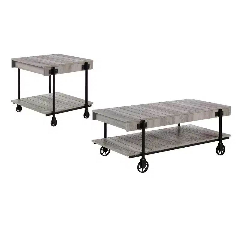 2pc Huntingdale Industrial Coffee Table Set - miBasics