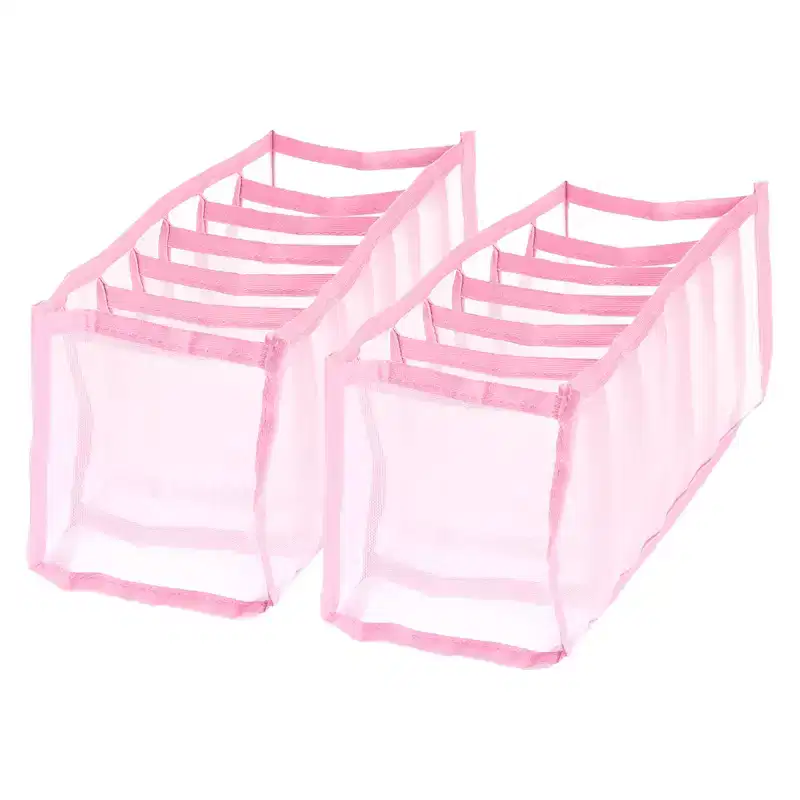 Nylon Mesh 7-Grid Wardrobe Clothes Organizer, 2-Pack