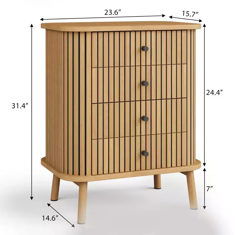 4-Drawer Dresser with Wood Legs, Storage Organizer for Bedroom & Nursery