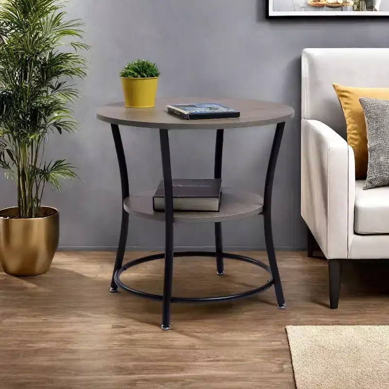 2-Tier Round Side Table, 21.65